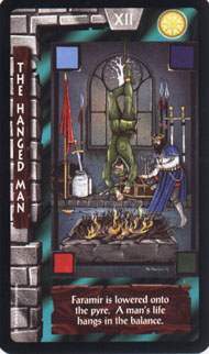 The Hanged Man in the deck Lord of the Rings Tarot