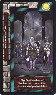 Justice  in the deck Lord of the Rings Tarot