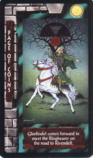 Page of Pentacles in the deck Lord of the Rings Tarot