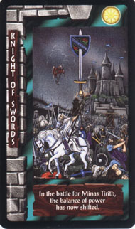 Knight of Swords in the deck Lord of the Rings Tarot