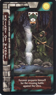 Knight of Wands in the deck Lord of the Rings Tarot