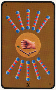 Ten of Wands in the deck Witches Tarot