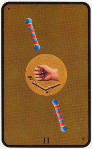 Two of Wands in the deck Witches Tarot