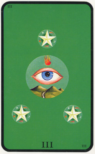 Three of Pentacles in the deck Witches Tarot