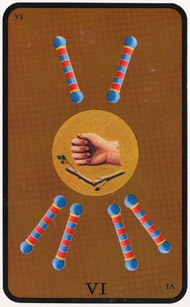 Six of Wands in the deck Witches Tarot