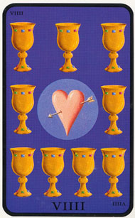 Nine of Cups in the deck Witches Tarot