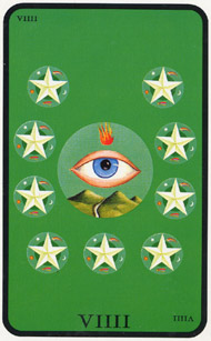 Nine of Pentacles in the deck Witches Tarot