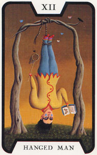 The Hanged Man in the deck Witches Tarot