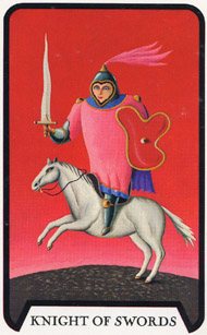 Knight of Swords in the deck Witches Tarot