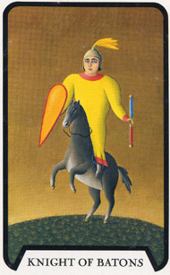 Knight of Wands in the deck Witches Tarot