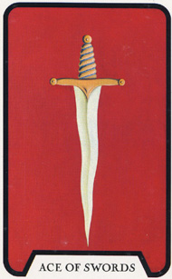 Ace of Swords in the deck Witches Tarot