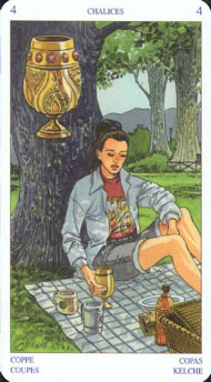 Four of Cups in the deck Pagan Tarot