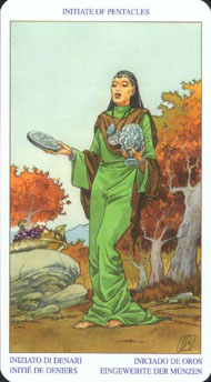 Queen of Pentacles in the deck Pagan Tarot