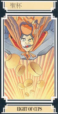 Eight of Cups in the deck Golden Dragon Tarot