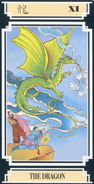 Justice  in the deck Golden Dragon Tarot