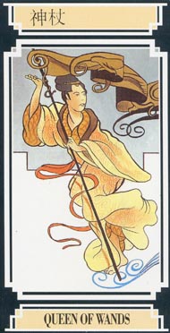 Queen of Wands in the deck Golden Dragon Tarot