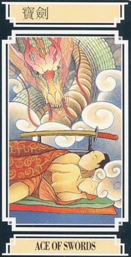 Ace of Swords in the deck Golden Dragon Tarot