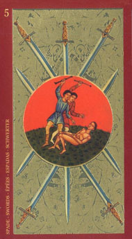 Five of Swords in the deck Golden Tarot of the Tsar