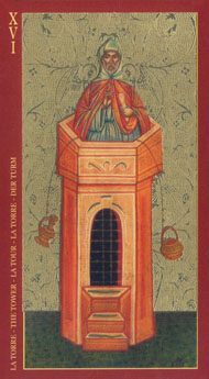 The Tower in the deck Golden Tarot of the Tsar