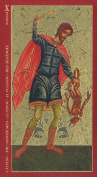 The Hanged Man in the deck Golden Tarot of the Tsar